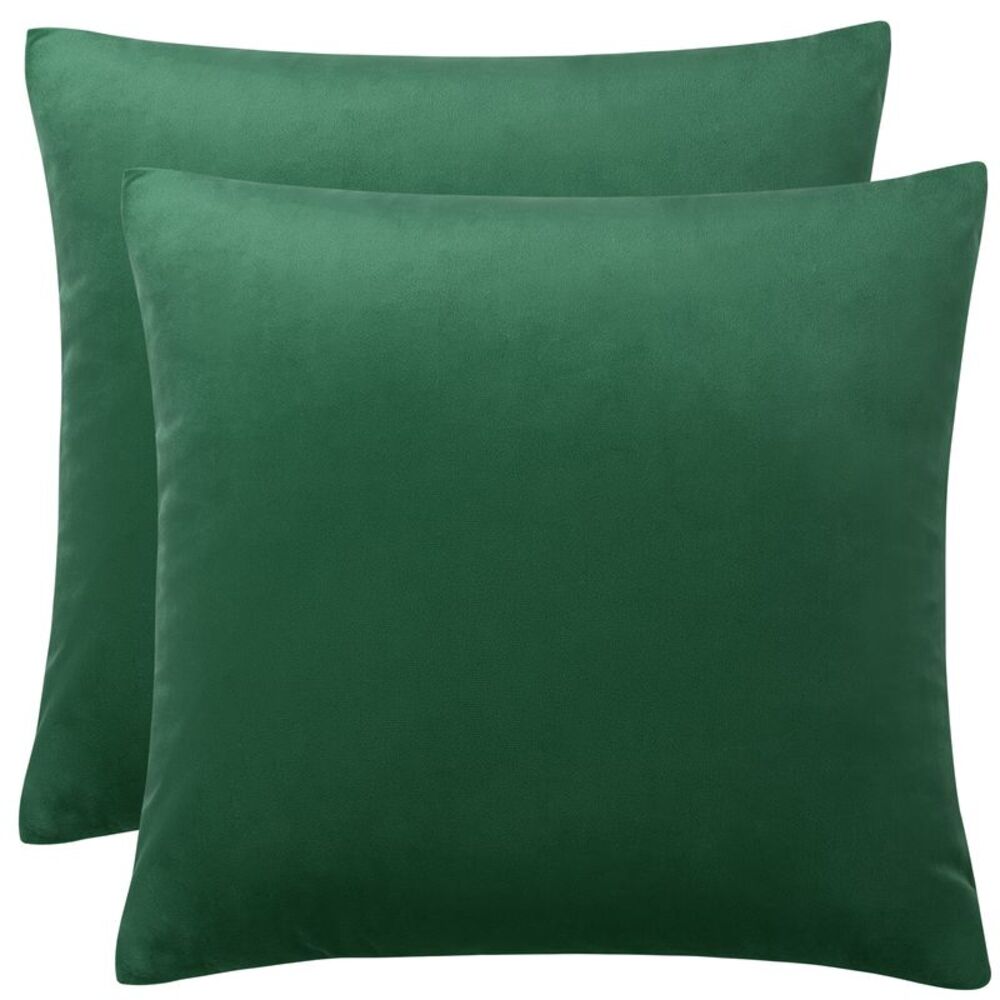 2pcs Velvet Throw Pillow Cover Decorative Square Throw Cushion Cover Dark Green